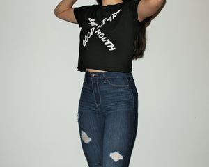 Cropped T-Shirt - 'Good Heart Bad Mouth'