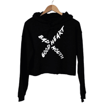 Load image into Gallery viewer, Cropped Fleece Hoodie - &#39;Good Heart Bad Mouth&#39;
