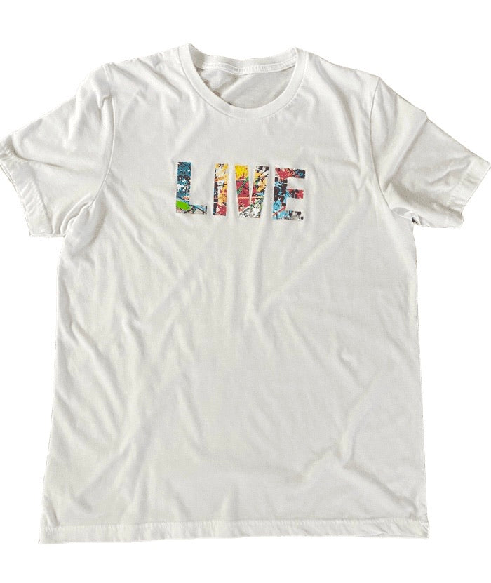 T-Shirt - LIVE ‘Splatter' (White)