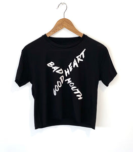 Cropped T-Shirt - 'Good Heart Bad Mouth'