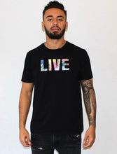 Load image into Gallery viewer, T-Shirt - LIVE &#39;Splatter&#39; (Black)
