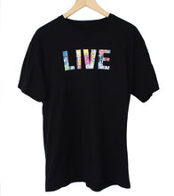 Load image into Gallery viewer, T-Shirt - LIVE &#39;Splatter&#39; (Black)
