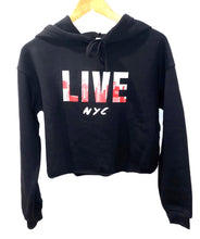 Load image into Gallery viewer, Cropped Fleece Hoodie - &#39;LIVE NYC&#39;
