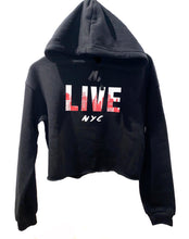 Load image into Gallery viewer, Cropped Fleece Hoodie - &#39;LIVE NYC&#39;
