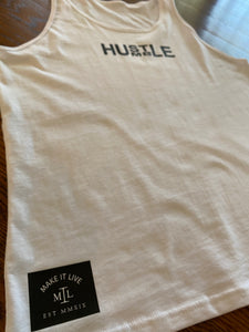 Tank Top - 'Hustle/Humble' (white, unisex)