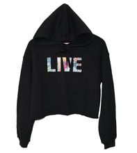 Load image into Gallery viewer, Cropped Fleece Hoodie - LIVE &#39;Splatter&#39;
